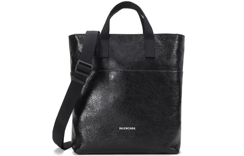 Balenciaga Leather Crossbody One Shoulder Handbag Unisex Black