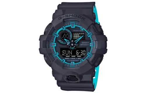 CASIO Men Liquid Crystal/Analog Dual Display Series Black Watch GA-700SE-1A2