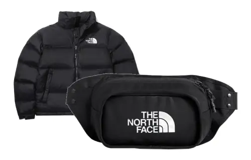 THE NORTH FACE Nylon/Down Fanny Pack Crossbody Bag Gift Box Set Combo Set Unisex Black