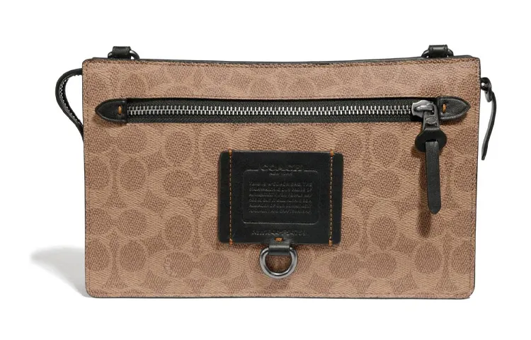 COACH Rivington Canvas With Leather Crossbody Bags Medium Men's Khaki