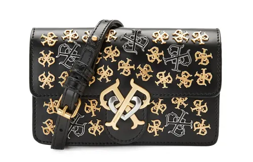 PINKO Cow Leather Crossbody Bag, Chain Bag, Swallow Bag, Shoulder Bag Women's Black
