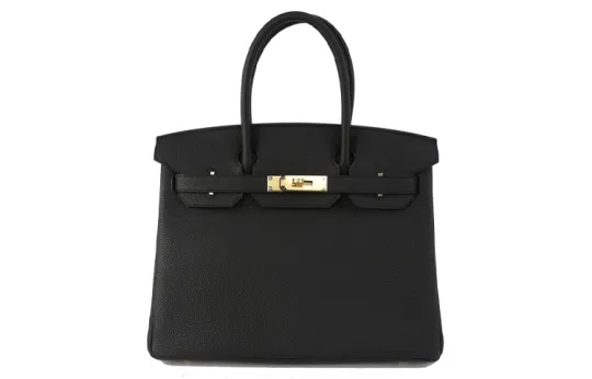 HERMES Birkin Togo Calfskin Birkin Bag Handbag 30 Women's 89 Noir Black