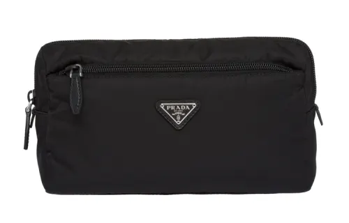 PRADA Nylon Fabric Clutch Regular Unisex Black