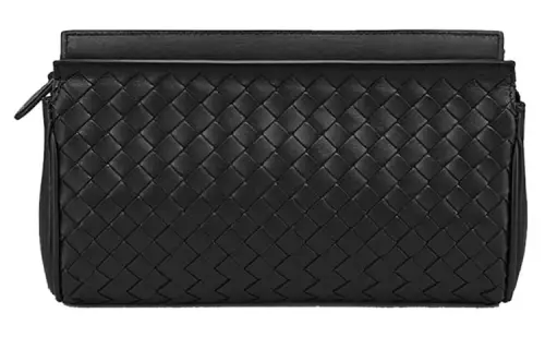 Bottega Veneta Sheepskin Makeup Bag Clutch Women's Black