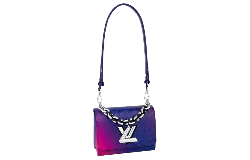LOUIS VUITTON Twist Epi Grain Cow Leather Crossbody Bag, Shoulder Bag Women's Dazzling Color Gradient Purple