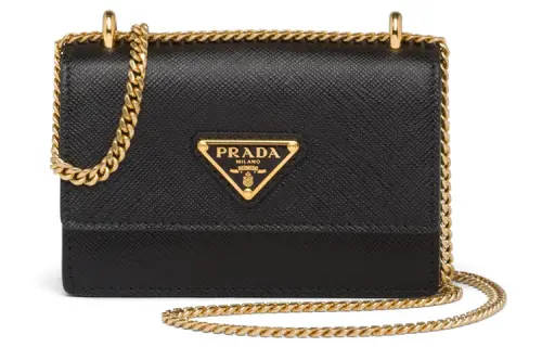 PRADA Saffiano Leather Crossbody Bags Mini Women's Black