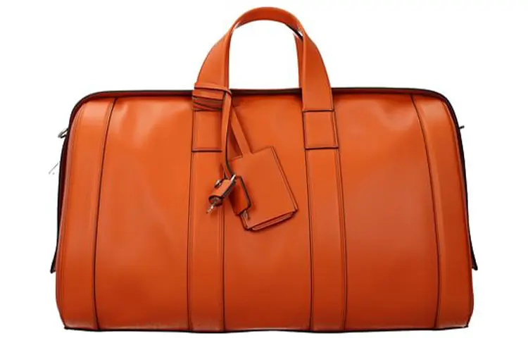 Bottega Veneta Casual Leather Travel Bag Unisex Orange