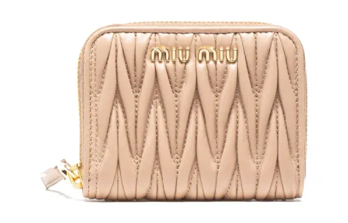 MIU MIU Sheepskin Wallet Small Women's Beige