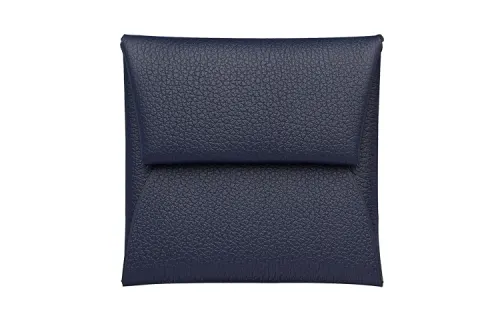 HERMES Bastia Evercolor Calfskin Coin Purse Wallet Regular Women's Midnight Blue