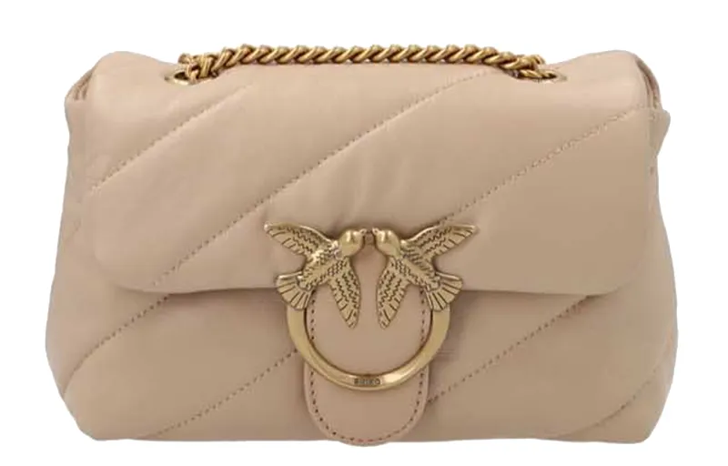 PINKO Sheepskin Crossbody Handbag, Shoulder Bag Mini Women's Pink