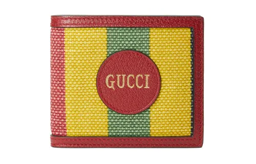 GUCCI Baiadera Canvas With Leather Wallet Unisex Red/Multicolor
