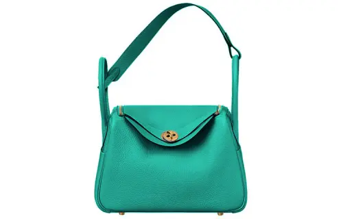 HERMES Lindy Clemence Bullock Leather Handbag 26 Women's 6W Bleu Marine Deep Sea Blue
