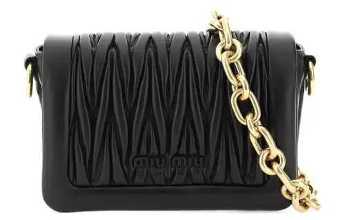 MIU MIU Lambskin Crossbody Bag, Shoulder Bag Women's Black