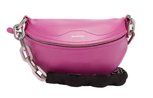 Balenciaga Calfskin Shoulder Bag Women's Rose Red