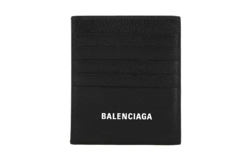 Balenciaga Multiple Card Slots Leather Wallet Men's Black
