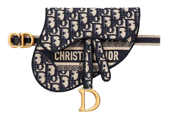 DIOR Saddle Leather Saddle Bag, Crossbody Bag, Fanny Pack Women's Blue