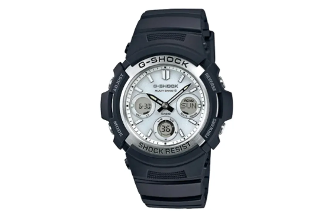 CASIO Men Liquid Crystal/Analog Dual Display Series White Watch AWG-M100S-7AJF