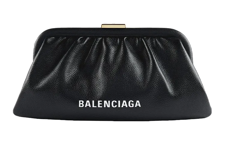 Balenciaga Calfskin Cloud Bag, Handheld Crossbody Bag, Shoulder Bag Women's Black