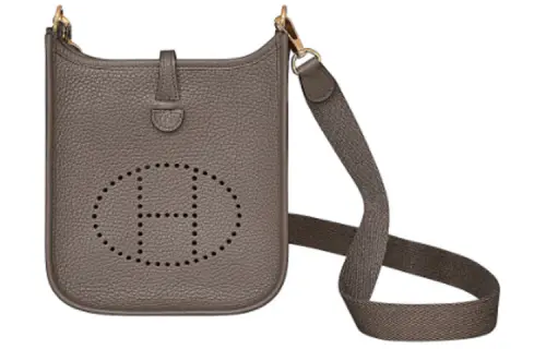 HERMES Evelyne Clemence Bullock Leather Shoulder Bag, Crossbody Bag 16 Women's 18 Etoupe Elephant Gray