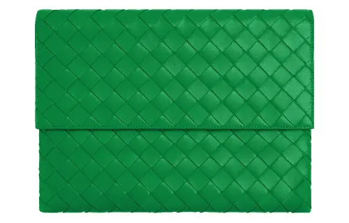 Bottega Veneta Fashion With Cow Leather And Sheepskin Flap Clutch Women's Green