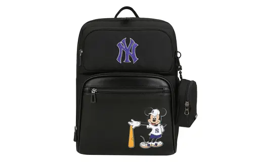 MLB × Disney Collaboration Polyester Earphone Case Backpack Unisex Black