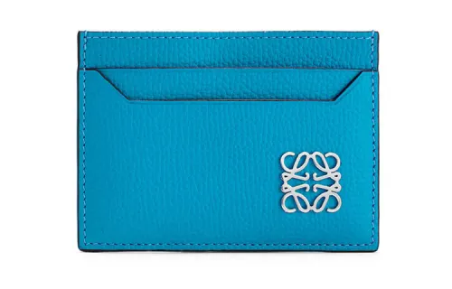 LOEWE Anagram Grain Calfskin Card Holder Women's Reef Lake Blue