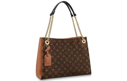 LOUIS VUITTON Canvas, Cow Leather Handbag Medium Women's Caramel