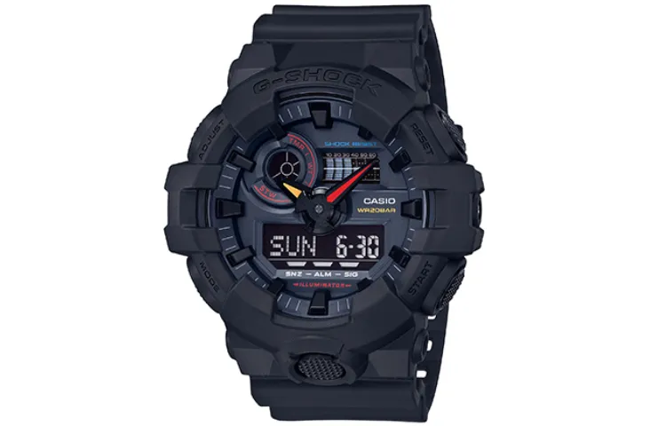 CASIO Men Liquid Crystal/Analog Dual Display Series Black Watch GA-700BMC-1A