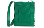 Bottega Veneta Lambskin Shoulder Bag, Crossbody Bag Women's Racing Green