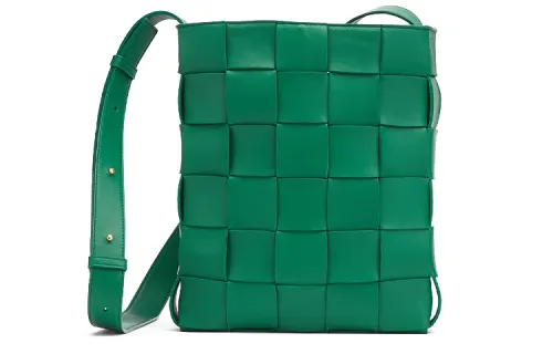Bottega Veneta Lambskin Shoulder Bag, Crossbody Bag Women's Racing Green
