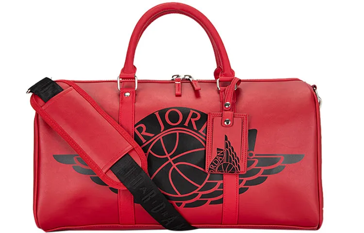 Jordan Artificial Leather Gym Bag, Handbag, Crossbody Bag, Luggage Bag, Travel Bag Regular Unisex Red