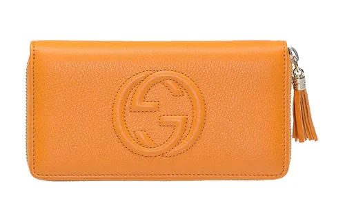 GUCCI Soho Leather Wallet Women's Yellow