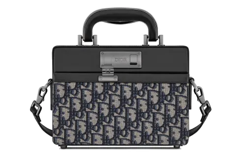 DIOR Lock Smooth Cow Leather Briefcase, Shoulder Bag, Crossbody Bag, Handbag Men's Black