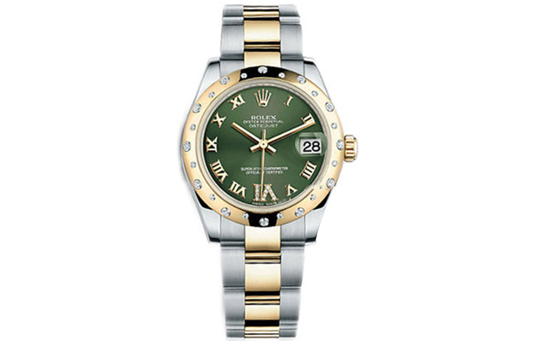 ROLEX Oyster Perpetual Automatic Mechanical Movement Date Display Men's Watches Watch 31mm Green Dial