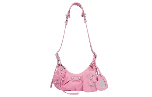 Balenciaga Le Cagole Denim Shoulder Bag Mini Women's Pink