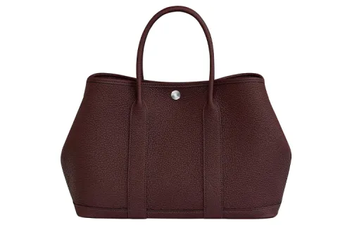 HERMES Garden Party Negonda Calfskin Handbag 30 Women's 0G Rouge Sellier Saddle Red