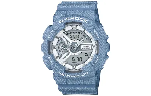 CASIO Men Liquid Crystal/Analog Dual Display Series Silver Watch GA-110DC-2A7PR