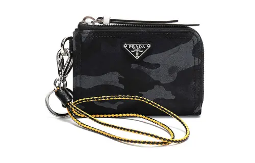 PRADA Fabric Card Holder Card Holder Unisex Black