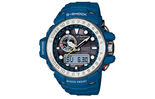 CASIO Men Liquid Crystal/Analog Dual Display Series Black Watch GWN-1000-2AER