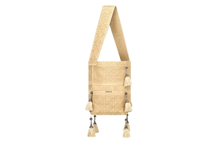 DIOR Canvas Bag, Bucket Bag, Shoulder Bag, Handbag Women's Beige