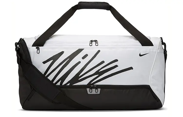 Nike Polyester Luggage Bag, Travel Bag, Gym Bag Unisex Black White