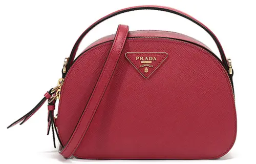 PRADA Saffiano Cow Leather Crossbody Bag, Handbag, Shoulder Bag Women's Red