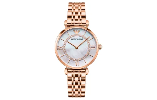 EMPORIO ARMANI Armani, quartz Ferris wheel, watch strap stainless steel, white dial, waterproof women's watch, quartz mechanism, 30meter