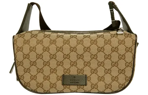 GUCCI Neo Vintage Canvas With Leather Messenger Bag Shoulder Bag, Crossbody Bag Unisex Ebony & Brown