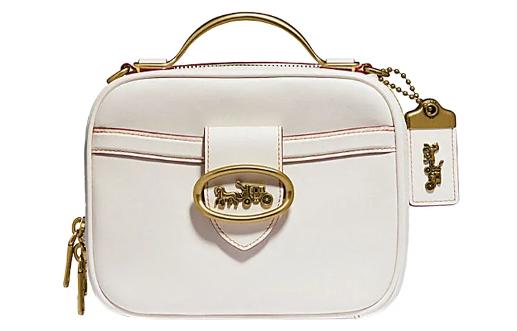 COACH Riley Leather Small Square Bag Camera Bag, Shoulder Bag, Crossbody Bag Handbags Small Women's White