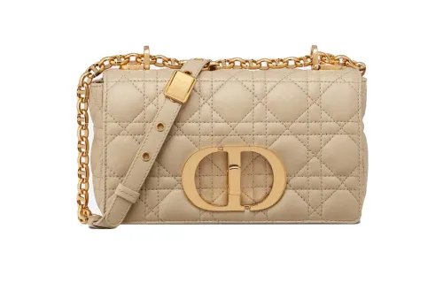 DIOR Caro Soft Cow Leather Portable Crossbody Bag, Shoulder Bag Women's Beige