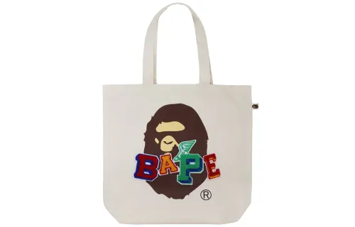 A BATHING APE Cotton Handbag Women's Ecru