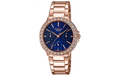 CASIO Casio, quartz watch strap stainless steel, women's watch, blue dial, quartz mechanism, Japanese and Korean