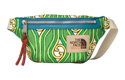 GUCCI The North Face Collaboration Nylon Fanny Pack Unisex Green Blue