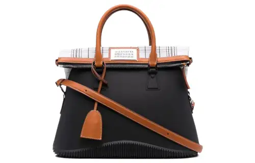large 5AC check-print tote bag
